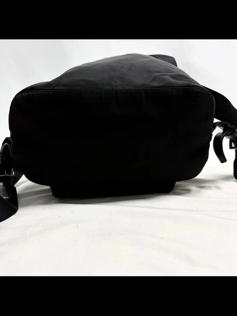 Prada Black Nylon Drawstring Backpack